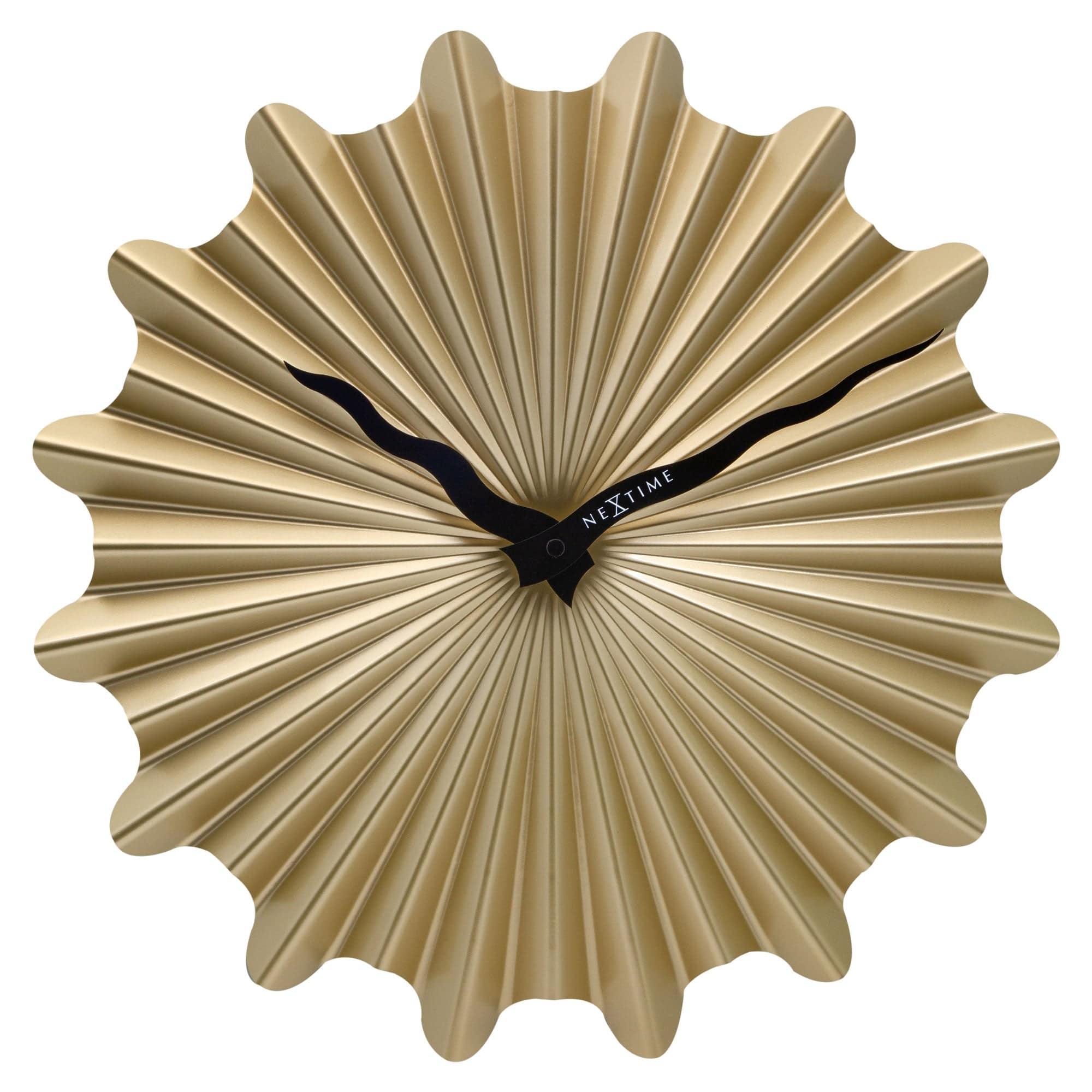 NeXtime Clocks 40cm silent metal wall clock with a sunny yellow face and modern design for living spaces.
